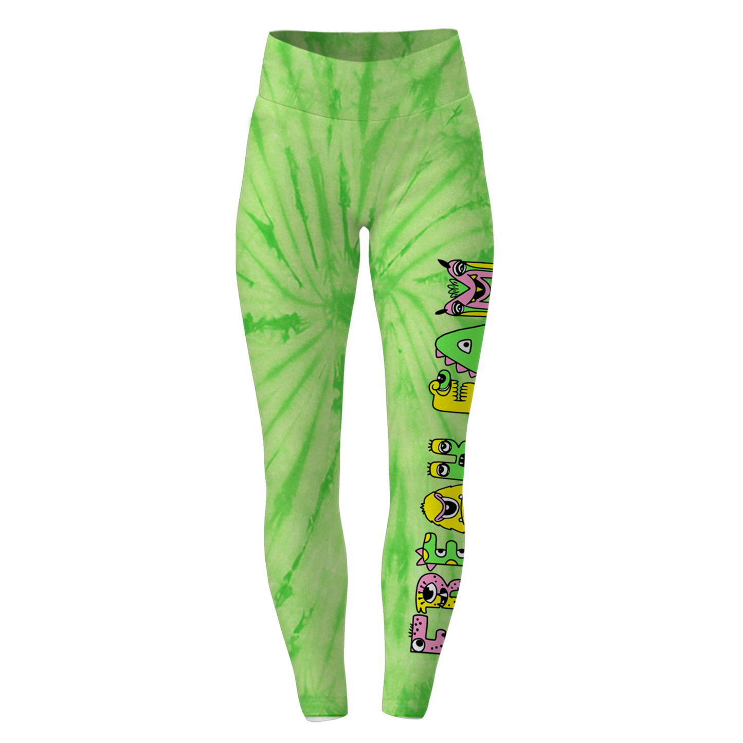 Freak Fam Sublimated Leggings- - Lime